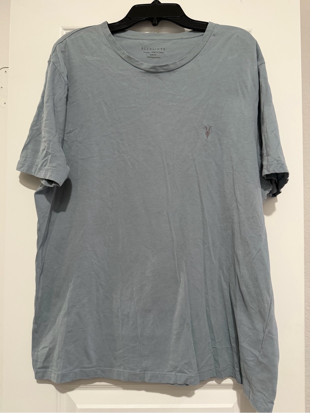 All Saints Pale Blue Crew Neck T-Shirt